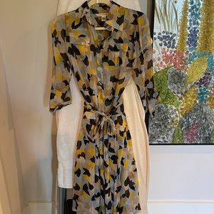 Sheer silk Diane Von Furstenburg dress with nude liner